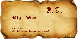 Mályi Dénes névjegykártya